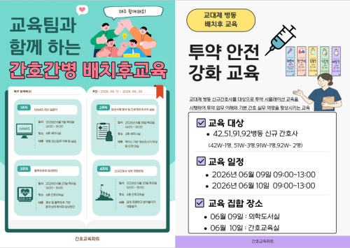 2차 각 파트별 신규간호사 배치후 교육 안내- 종료
